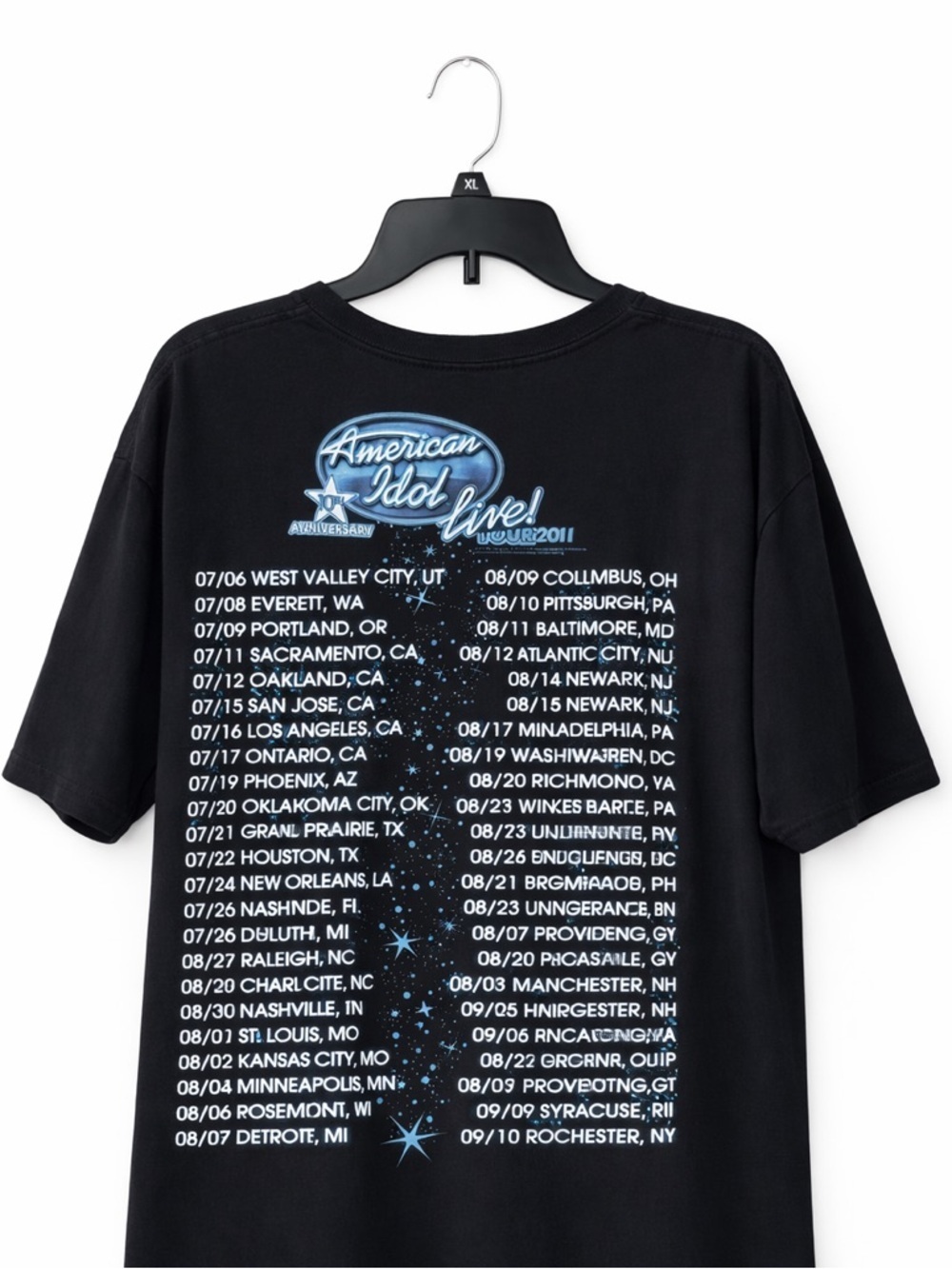 American Idols Live! Tour 2011 Graphic Tee Anvil XL Black Shirt - Picture 2 of 2